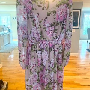 Violet Floral Flowy Dress
